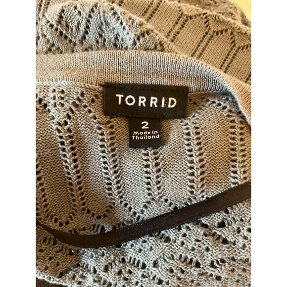 Torrid Womans Size 2 Gray Button front sweater Jacket - Picture 6 of 8